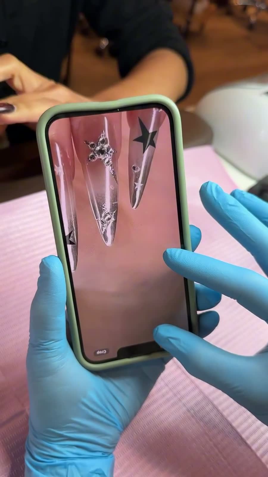 Chrome star nails — photo close-up