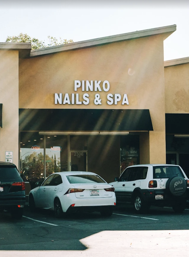 Exterior storefront of Pinko Nails & Spa in San Jose.